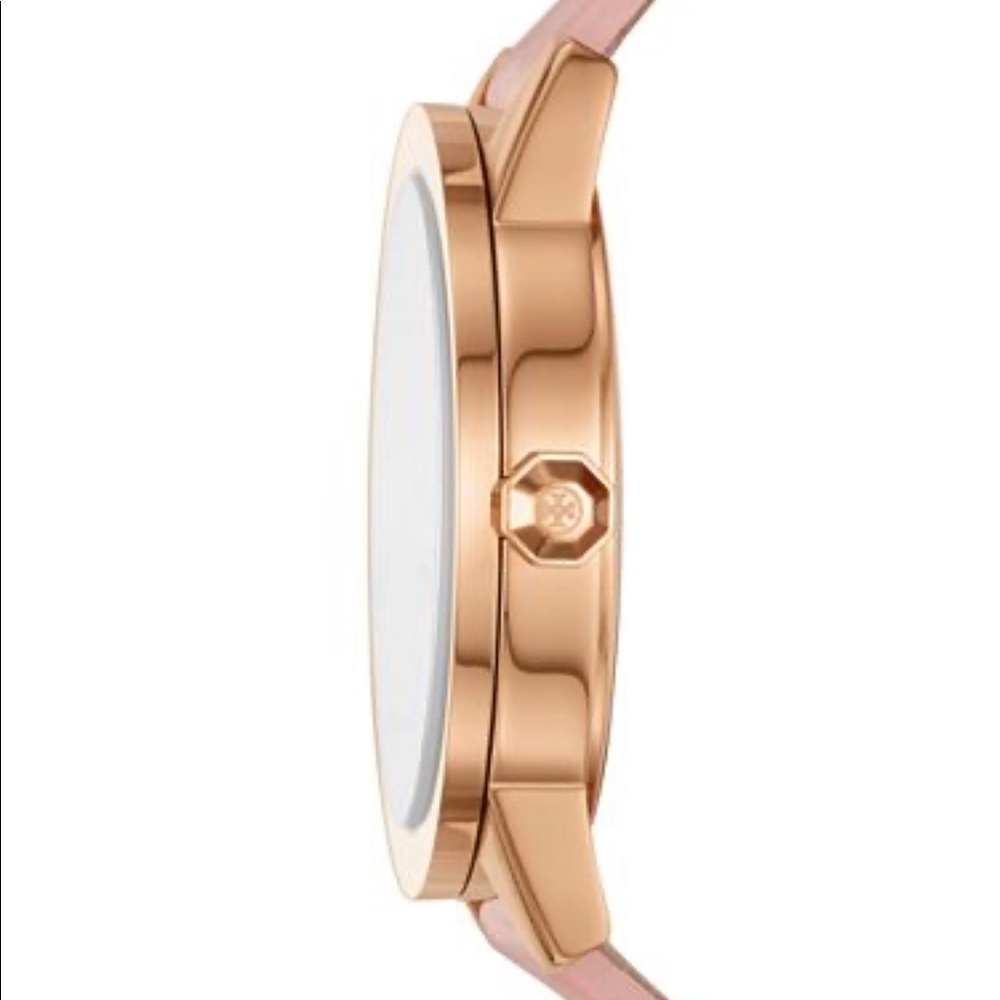 TORY BURCH Gigi Pink Leather Strap Watch 28mm NWT - Picture 12 of 14